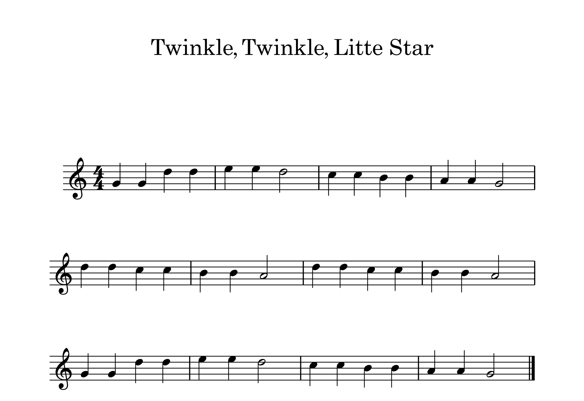 Twinkle, Twinkle, Litte Star